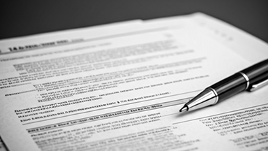 Document and pen on a table