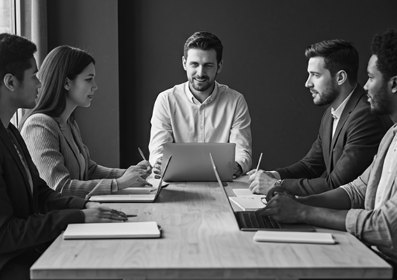 Team in a strategy meeting