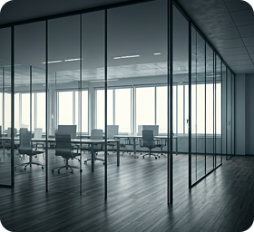 Modern office glass meeting room